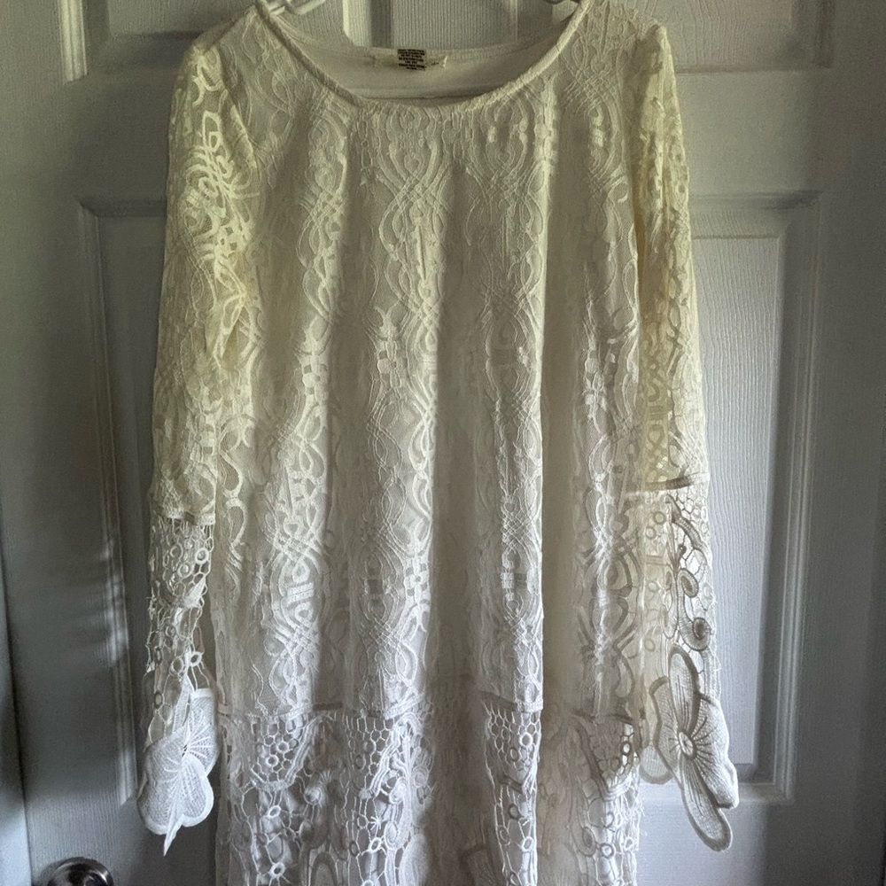 Sans Souci White Textured Dress